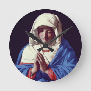 The Virgin in Prayer, 1640-50 (oil on canvas) Round Clock