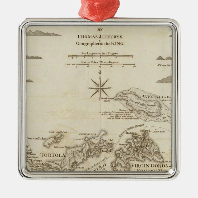 The Virgin Islands Metal Tree Decoration (Front)