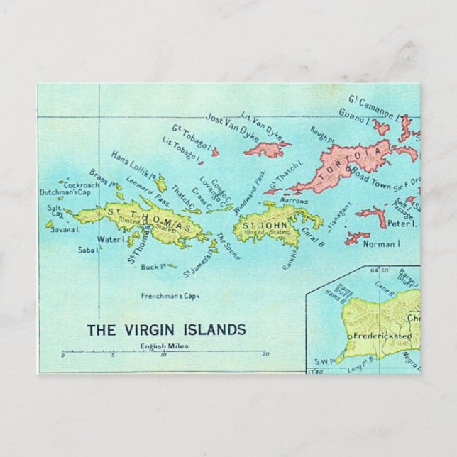 The Virgin Islands Vintage Postcard (Front)