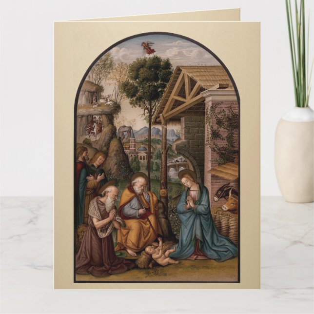 The Virgin Mary and Baby Jesus Christmas Greetings Card (Front)