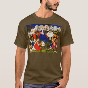 The virgin Mary and Jesus with saints in a garden  T-Shirt