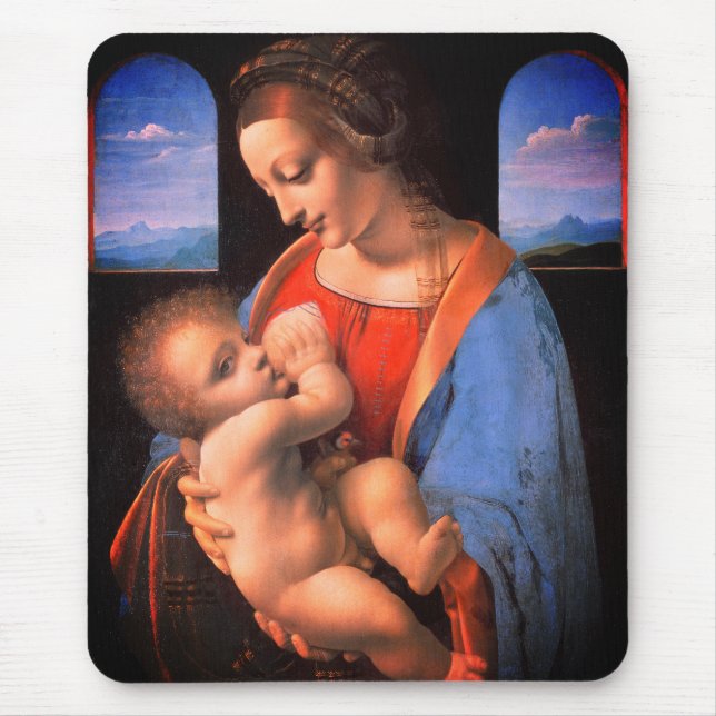 The Virgin Mary Breastfeeding The Christ Child-324 Mouse Mat (Front)