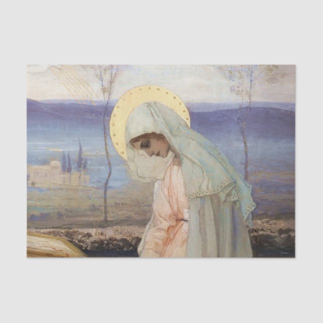 “The Virgin Mary” by Mikhail Nesterov Tissue Paper (Front)