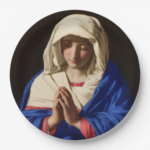The Virgin Mary in Prayer Paper Plate