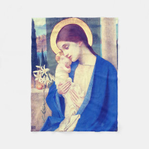 The Virgin Mary & Infant Jesus Renaissance Grace Fleece Blanket