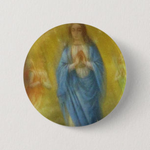 The Virgin Mary - Mediaeval Period 6 Cm Round Badge