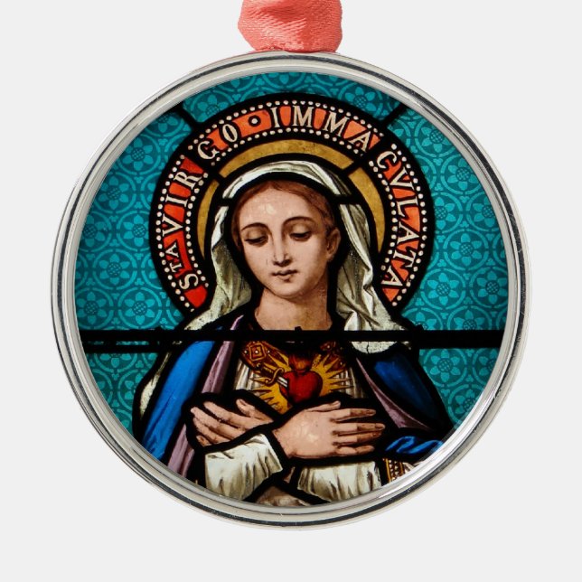 The Virgin Mary Metal Tree Decoration (Front)