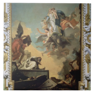 The Virgin of Carmel Giving the Scapula to the Ble Tile