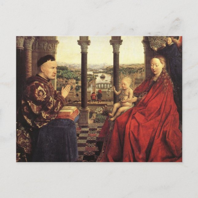 The Virgin of Chancellor Rolin by Jan van Eyck Postcard (Front)