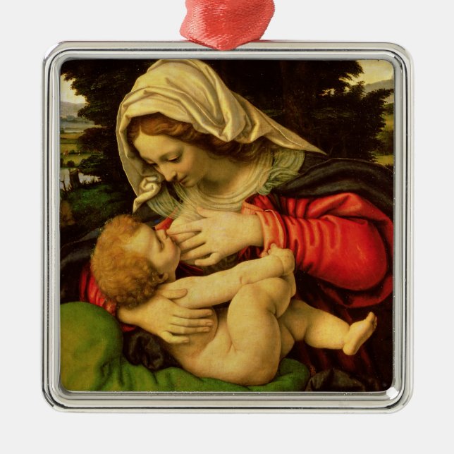 The Virgin of the Green Cushion, 1507-10 Metal Tree Decoration (Front)