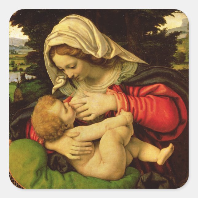 The Virgin of the Green Cushion, 1507-10 Square Sticker (Front)