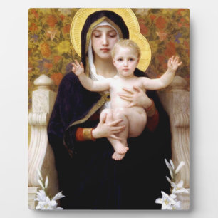 THE VIRGIN OF THE LILIES BY WILLIAM BOUGUEREAU PLAQUE