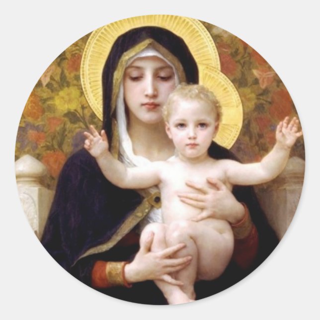 The Virgin of the Lilies - Christmas Sticker (Front)