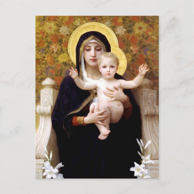 The Virgin of the Lilies  (La Vierge au Lys) Postcard (Front)