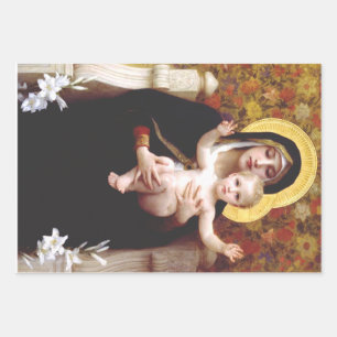 The Virgin of the Lilies Wrapping Paper Sheet