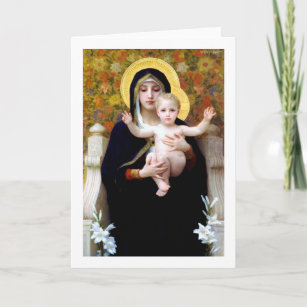 The Virgin of the Lily, Bouguereau Card