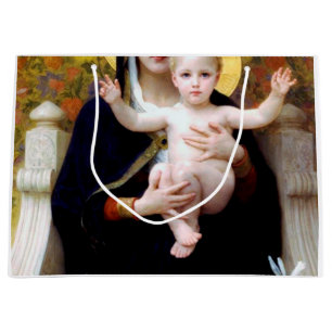 The Virgin of the Lily, Bouguereau Large Gift Bag