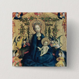 The Virgin of the Rose Bush 15 Cm Square Badge