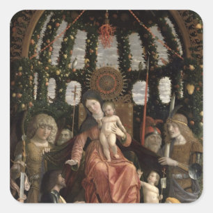The Virgin of Victory or The Madonna and Child Square Sticker
