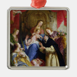 The Virgin Offering the Rosary Metal Tree Decoration