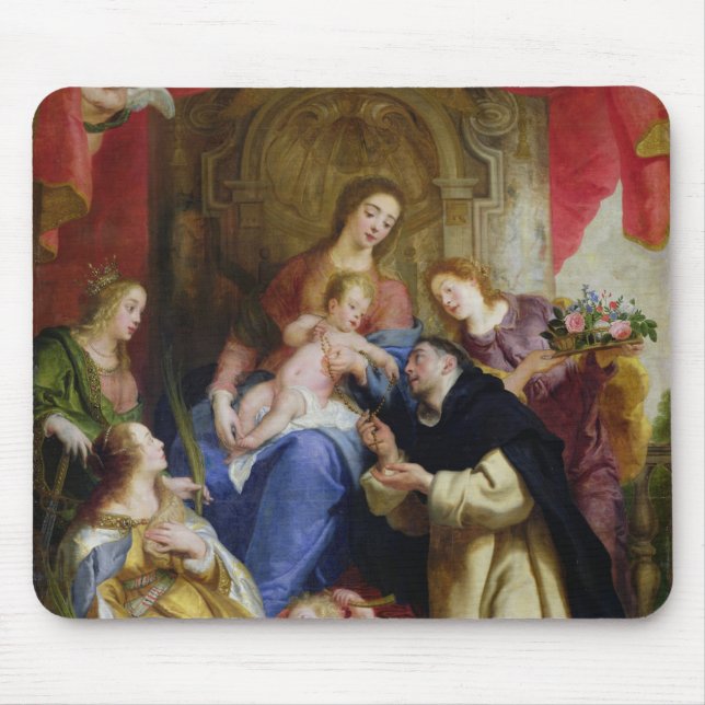 The Virgin Offering the Rosary Mouse Mat (Front)