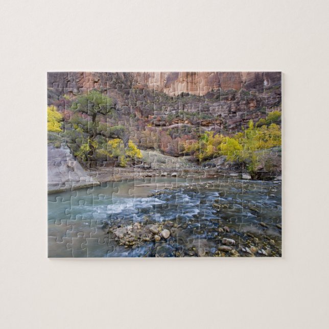 The Virgin River in autumn in Zion National Park Jigsaw Puzzle (Horizontal)