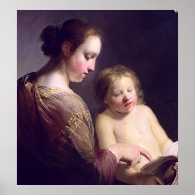 The Virgin Teaching the Infant Christ to Read Poster (Front)