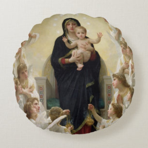 The Virgin with Angels, 1900 2 Round Cushion