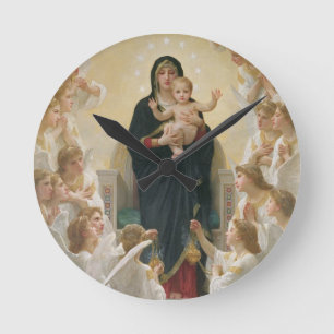 The Virgin with Angels, 1900 Round Clock