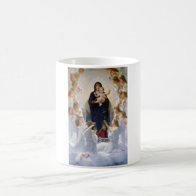 The Virgin with Angels, Bouguereau Coffee Mug (Center)