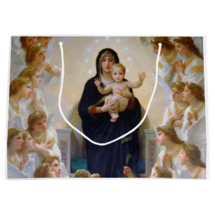 The Virgin with Angels, Bouguereau Large Gift Bag