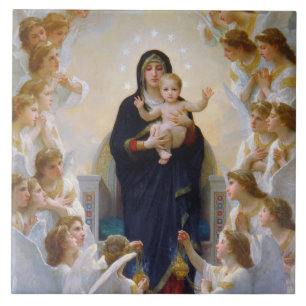 The Virgin with Angels, Bouguereau Tile