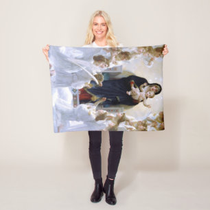 The Virgin with Angels by William Bouguereau Fleece Blanket