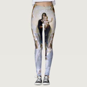 The Virgin with Angels by William Bouguereau Leggings