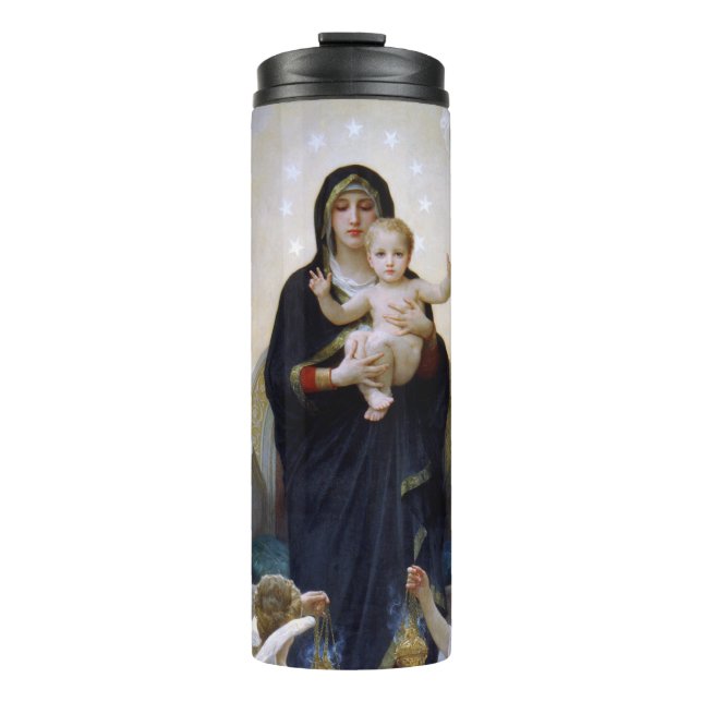 The Virgin with Angels by William Bouguereau Thermal Tumbler (Front)