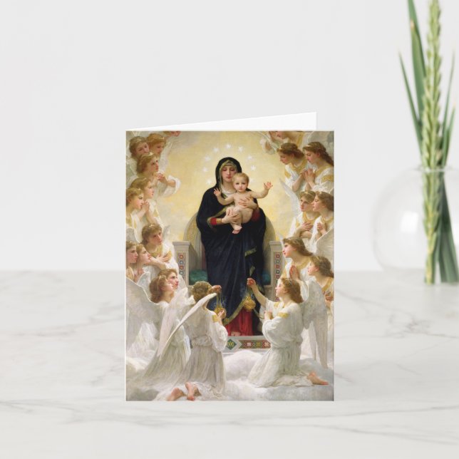 The Virgin With Angels -William-Adolphe Bouguereau Thank You Card (Front)