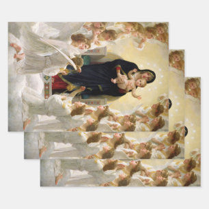 The Virgin With Angels -William-Adolphe Bouguereau Wrapping Paper Sheet