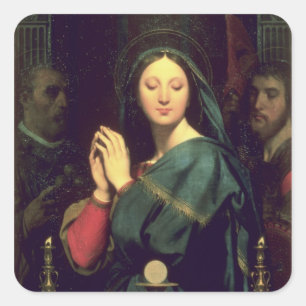 The Virgin with the Host, 1841 Square Sticker