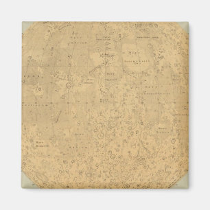 The visible side of the moon surface map magnet