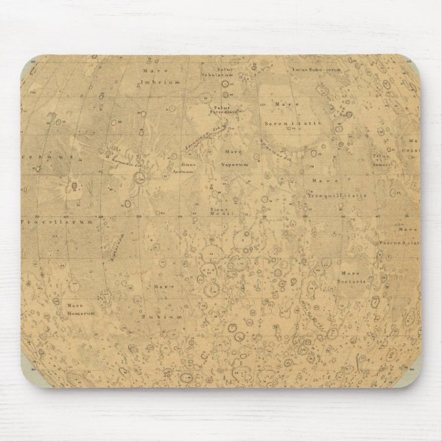 The visible side of the moon surface map mouse mat (Front)