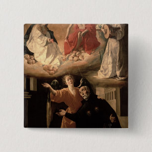 The Vision of St. Alphonsus Rodriguez 15 Cm Square Badge