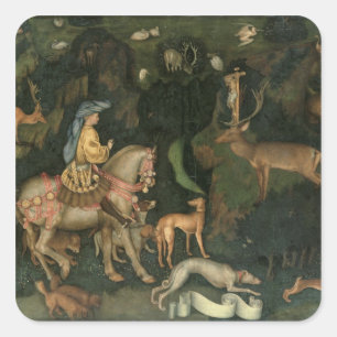 The Vision of St. Eustachius, c.1438-42 Square Sticker