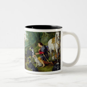 The Vision of St. Hubert, c.1620 (oil on panel) Two-Tone Coffee Mug