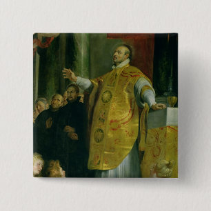 The Vision of St. Ignatius of Loyola 15 Cm Square Badge