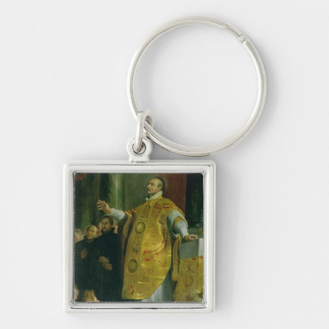 The Vision of St. Ignatius of Loyola Key Ring (Front)