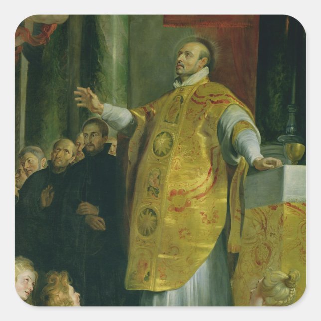The Vision of St. Ignatius of Loyola Square Sticker (Front)
