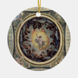 The Vision of St. John on Patmos, 1520-23 (fresco) Ceramic Tree Decoration