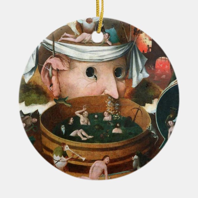 The Vision Of Tondal - Hieronymus Bosch Ceramic Tree Decoration (Front)