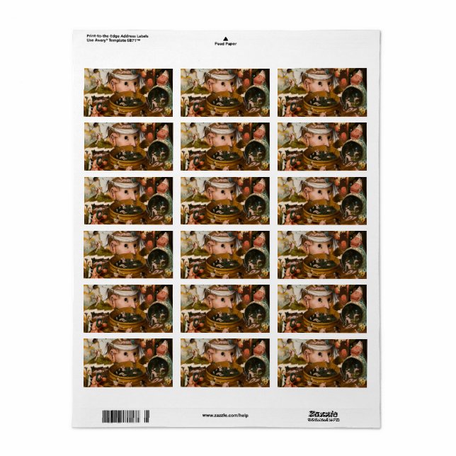 The Visions of Tondal, 1479 by Hieronymus Bosch Label (Full Sheet)