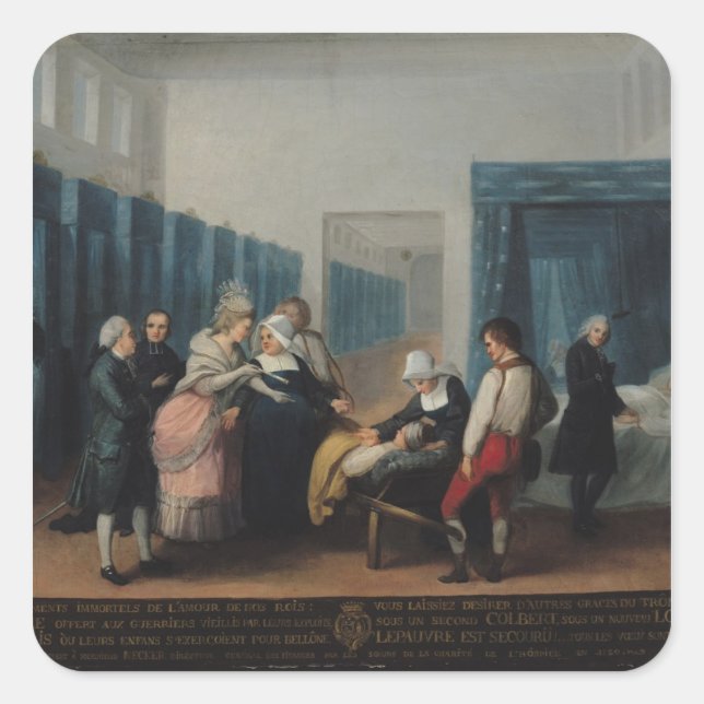 The Visit of Monsieur and Madame Necker Square Sticker (Front)